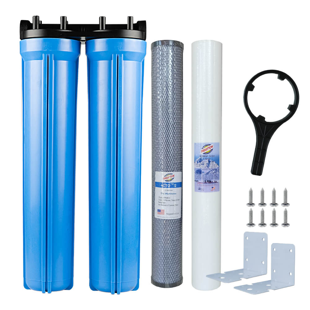 เครื่องกรองน้ำ 2 ขั้นตอน  UNI PURE รุ่น UB-201 ขนาด 20 นิ้ว (พร้อมไส้ PP/CTO)
